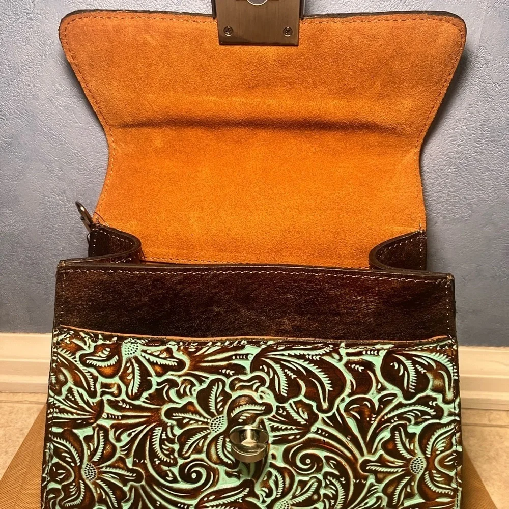 NWT Patricia Nash Leather Chauny Satchel with Detachable Strap